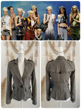 LAMB x Gwen Stefani 2008 NWT houndstooth blazer fitted jacket No Doubt Ska style